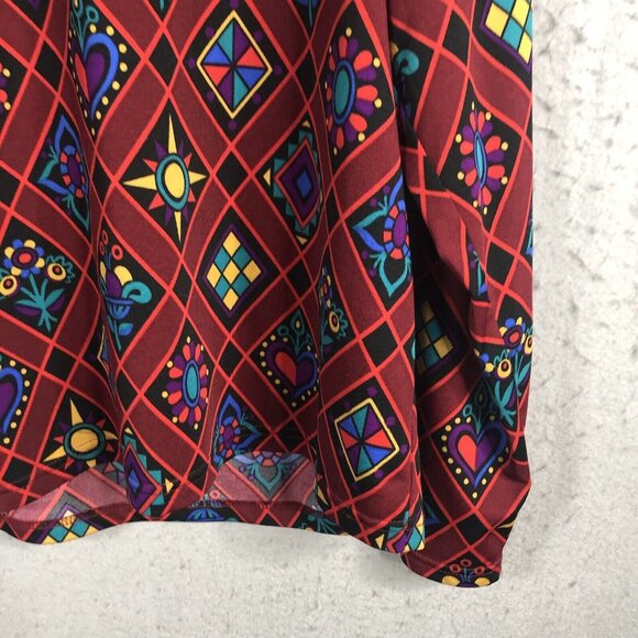 Bob Mackie Top Womens L Colorful Art To Wear Slinky Travel Knit Mod Groovy - Picture 10 of 16